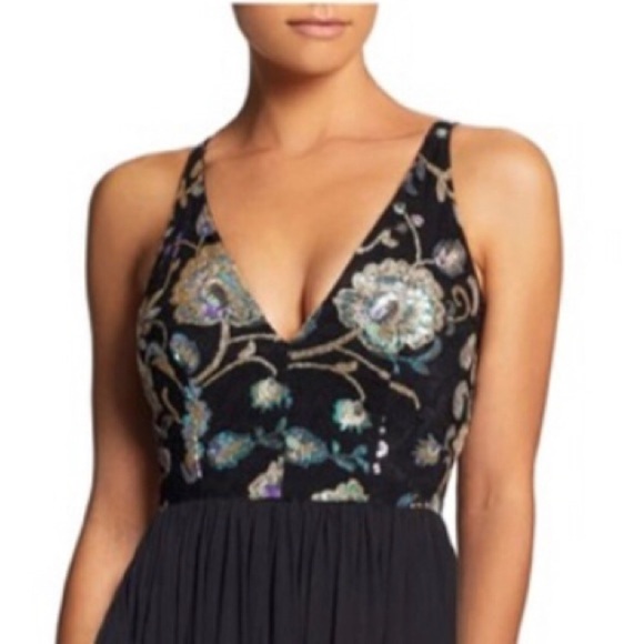 Dress the Population Sequence Bodice Gown Small - Picture 2 of 10